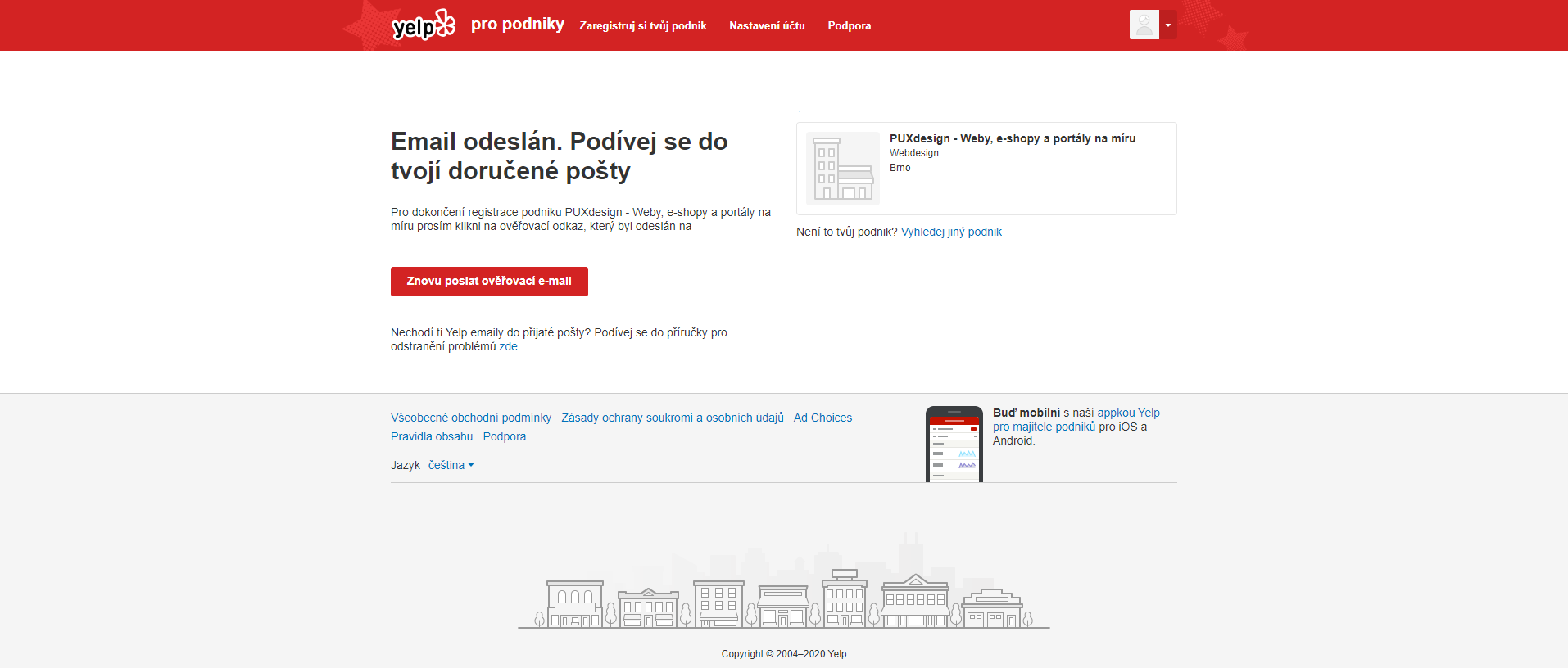 4. Odešlete vyplněné údaje a ověřte vaši žádost o registraci potvrzením ověřovacího odkazu ve vašem e-mailu.