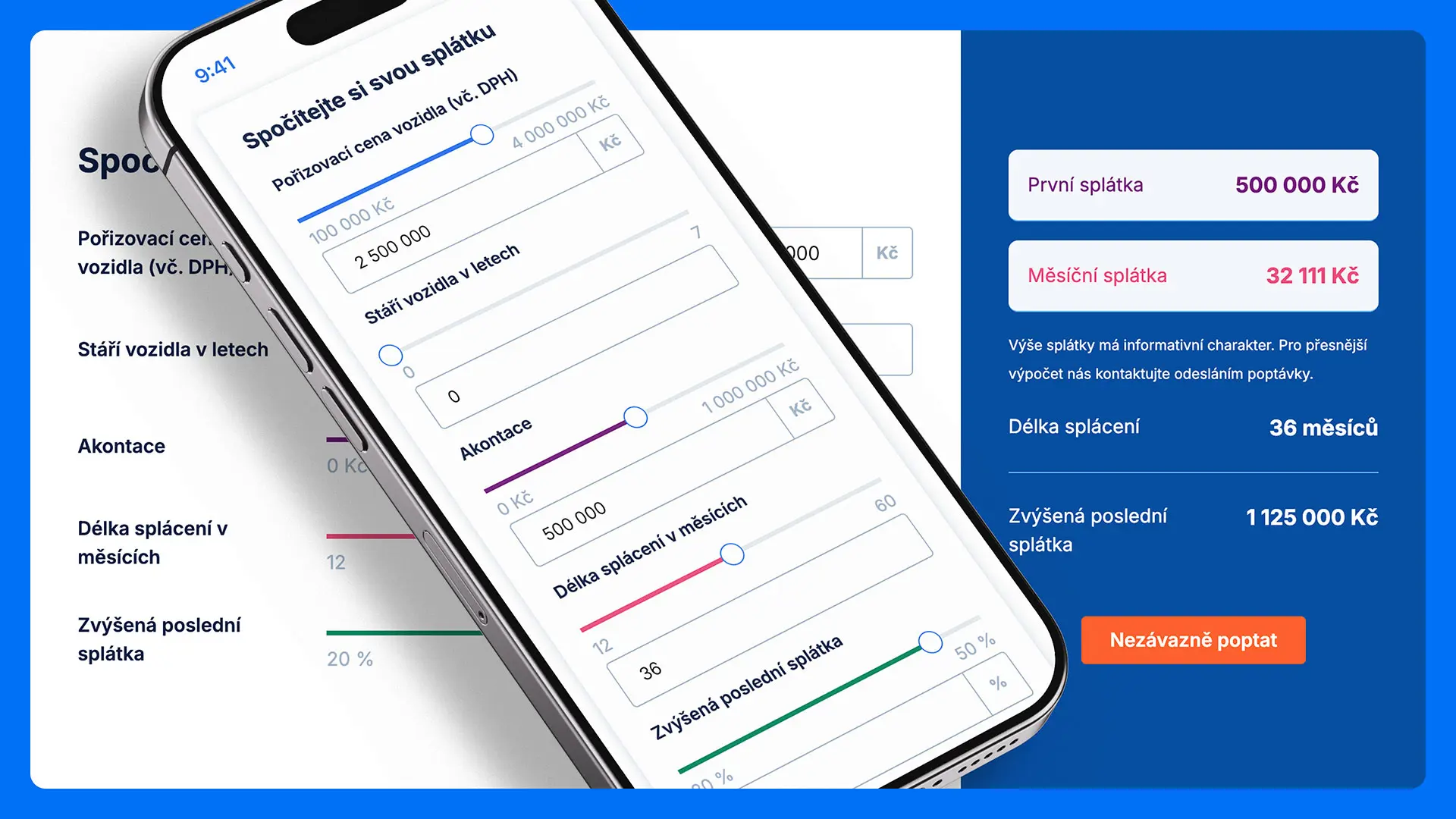Náhledový obrázek: kalkulačka Leasing ČS